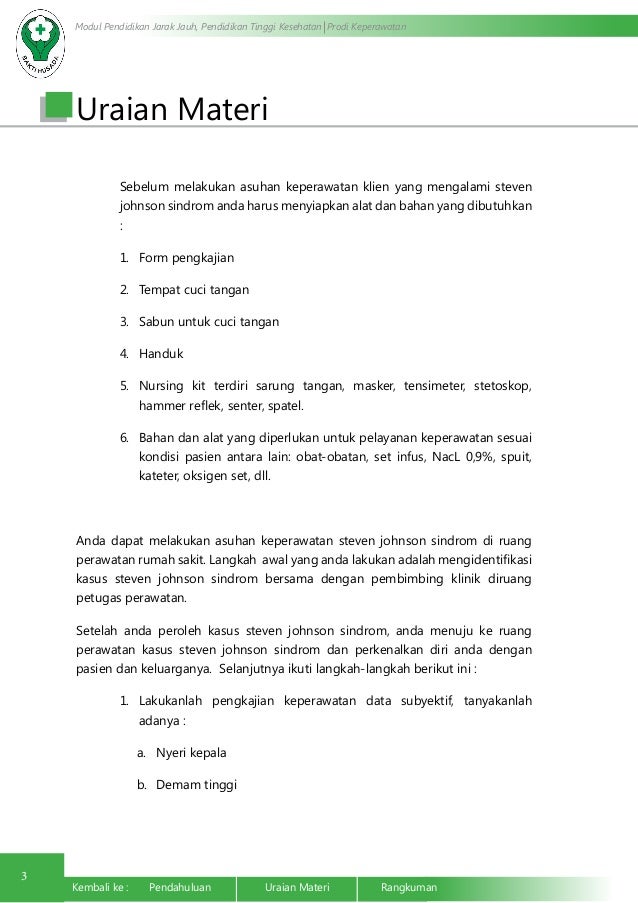 Asuhan keperawatan steven Johnson sindrom
