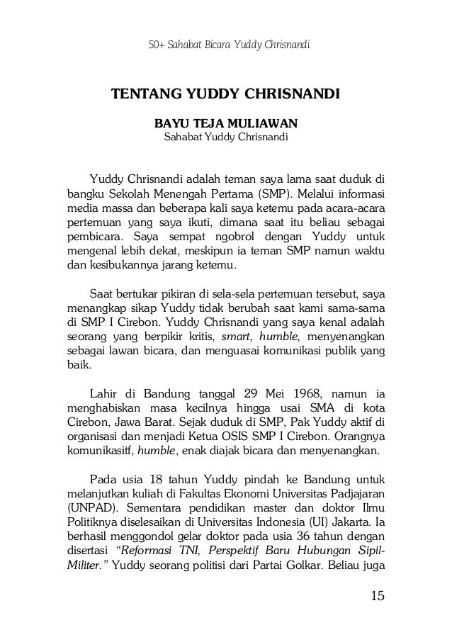 Buku 50 Sahabat Yuddy Chrisnandi