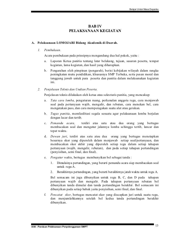 Buku 5 Panduan Lomba Motivasi Belajar Mandiri Lomojari Siswa Smp Te