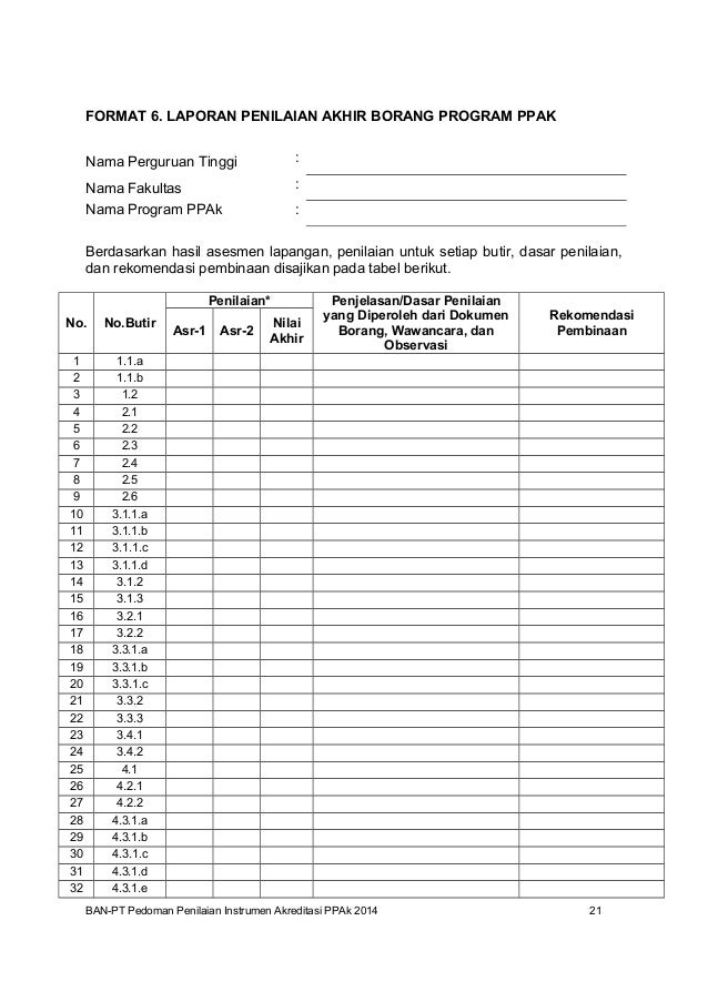 Buku 5 pedoman penilaian instrumen akreditasi pp ak 21 Buku 5 pedoman penilaian instrumen akreditasi pp ak 21