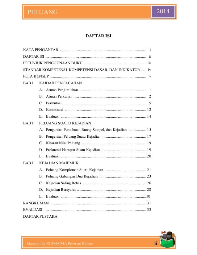 Buku Ajar Peluang untuk SMA Kelas XI Bahasa