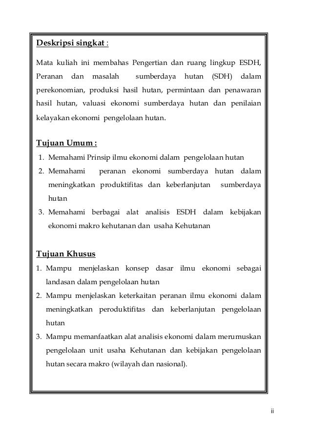 Ekonomi Sumber Daya Hutan