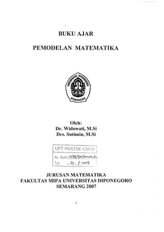 Buku ajar pemodelan matematika