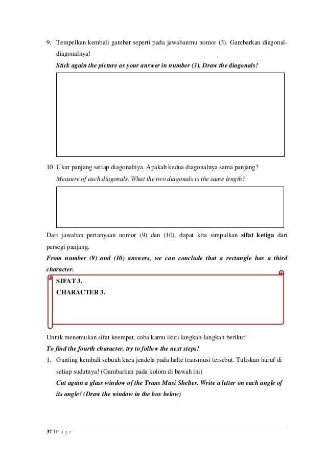Buku Ajar Matematika Bilingual Materi Bangun Datar Menggunakan Pendek