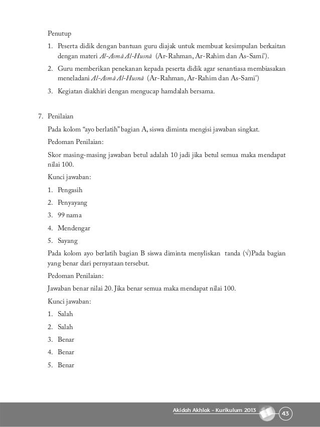 Buku Akidah Akhlak Kelas 1