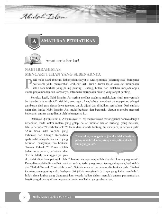 Buku Akidah Akhlak Mts 7