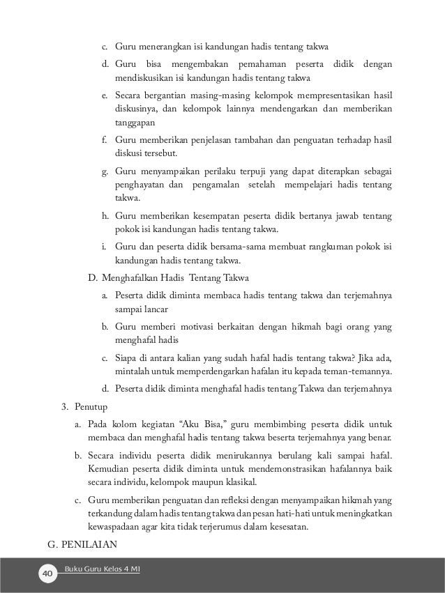 Buku alquran hadis MI kelas 4