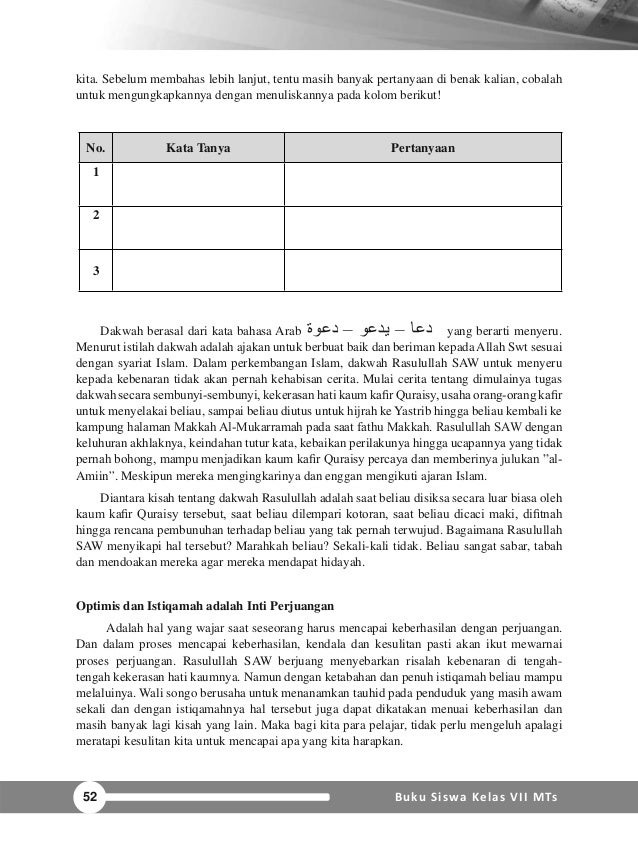Buku Alquran Hadis MTs 7