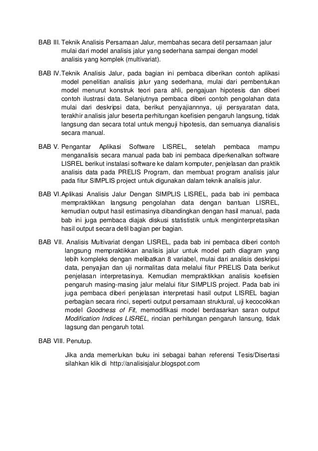 Buku analisis jalur dengan lisrel Buku analisis jalur dengan lisrel