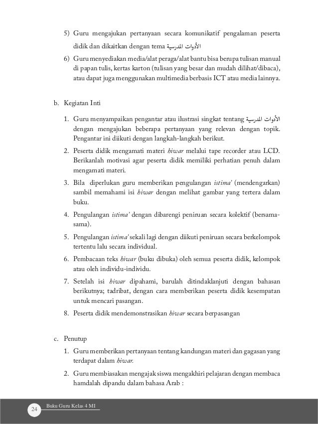 Buku Bahasa Arab Mi Kelas 4