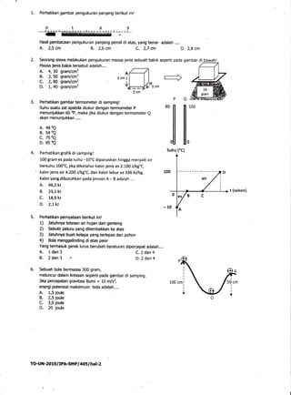 1. Perhatikan gambar pengukuran panjang berikut ini!
23,1,,rr.l ..rrl.u..rl-_
Hasil pembacaan pengukuran panjang pensil di...