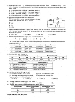 11, Lima buah benda ili ; i-oun Imasing-masing bermuatan tistrik, Benda A dan E bermuatan (+), Ketika
saling didekatkan te...