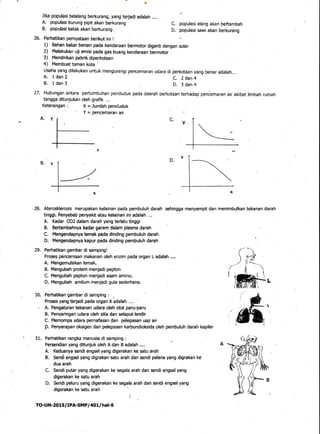26. Perhatikan pernyataan berlkut ini I
1) Bahan bakar bensin pada kendaraan bermotor diqanti dengan solar
2) Melakukan uj...
