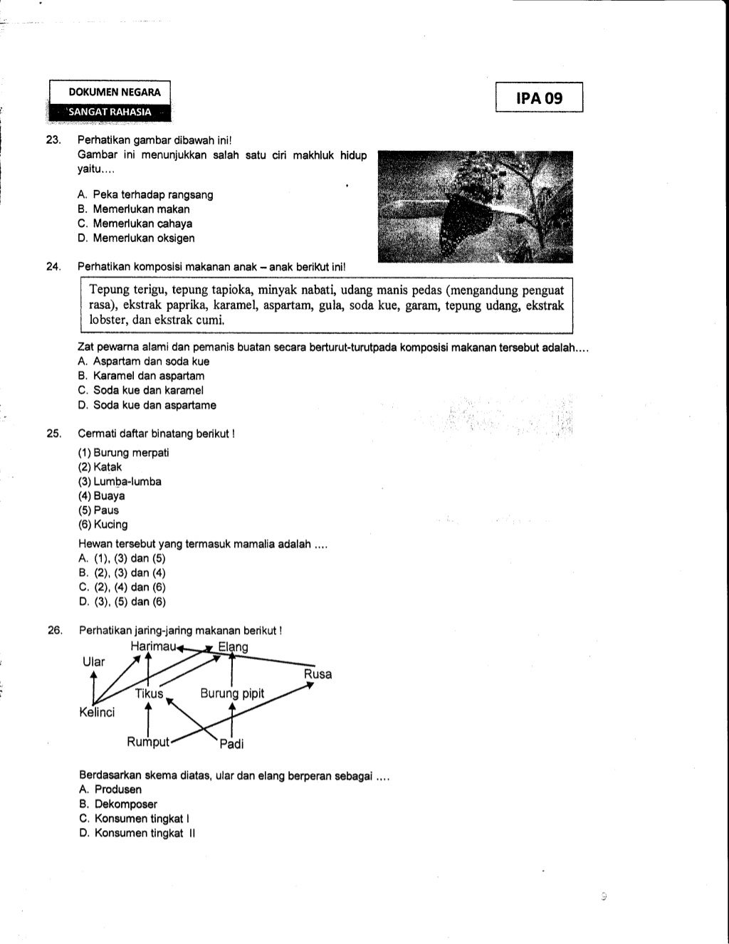 KUMPULAN SOAL TO UN IPA KAB.TUBAN TAHUN 2014 TINGKAT SMP