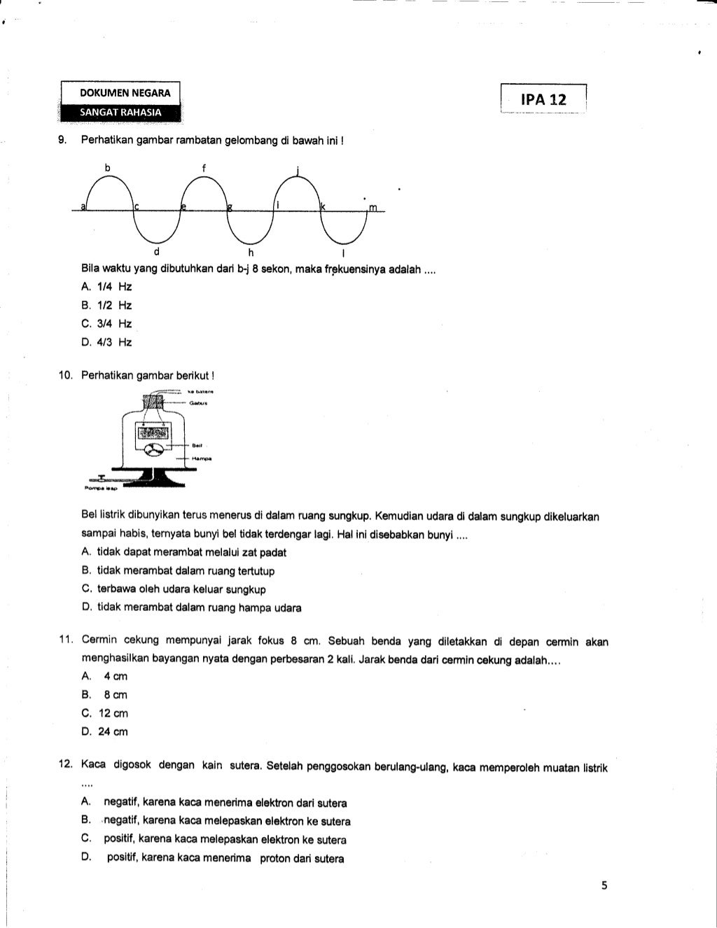 KUMPULAN SOAL TO UN IPA KAB.TUBAN TAHUN 2014 TINGKAT SMP