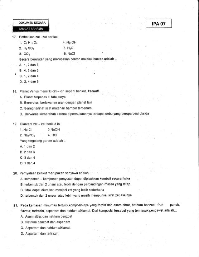 KUMPULAN SOAL TO UN IPA KAB.TUBAN TAHUN 2014 TINGKAT SMP