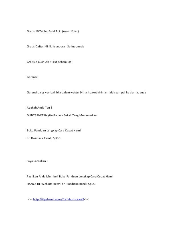 Buku Panduan Lengkap Cara Cepat Hamil Dr. Rosdiana Ramli