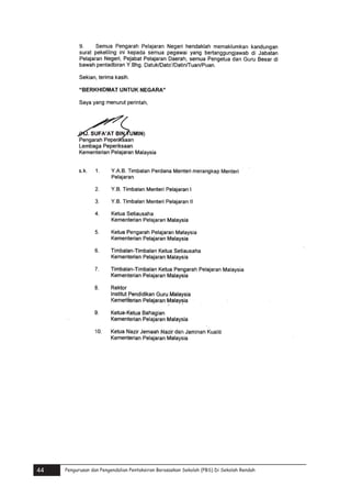 44

Pengurusan dan Pengendalian Pentaksiran Berasaskan Sekolah (PBS) Di Sekolah Rendah

 