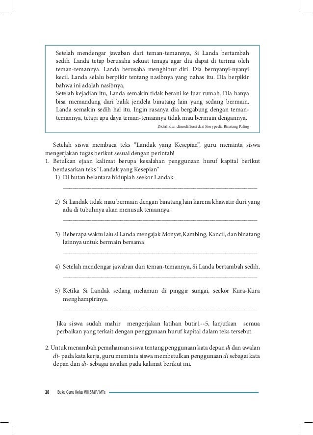Buku guru Bahasa Indonesia kelas 8