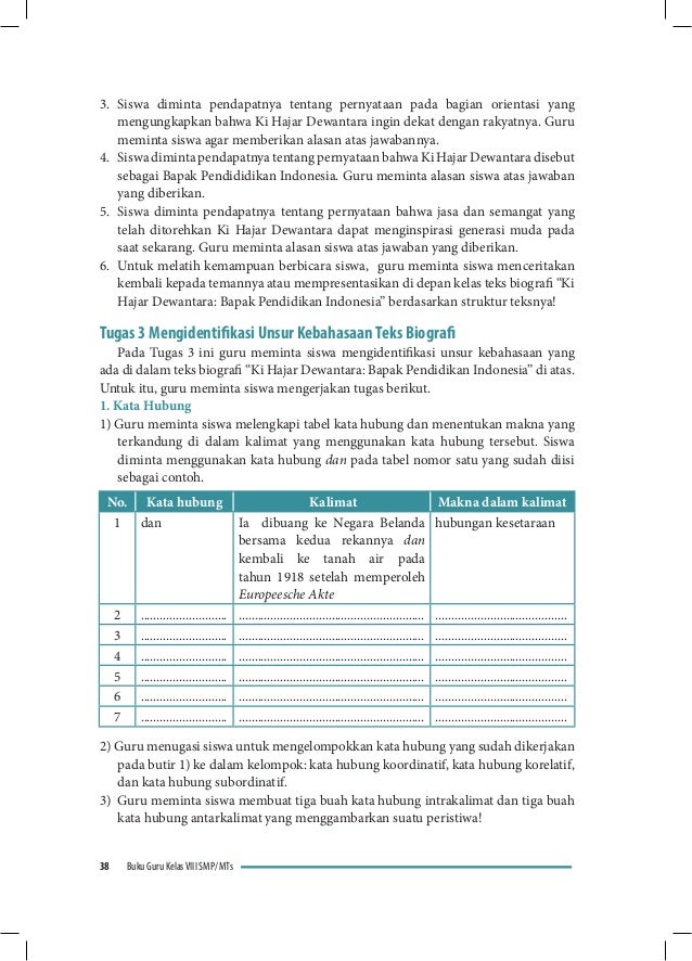 Buku guru Bahasa Indonesia kelas 8
