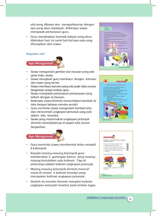 Contoh Kalimat Petunjuk Untuk Anak Sd Kelas 1 Dunia Sekolah