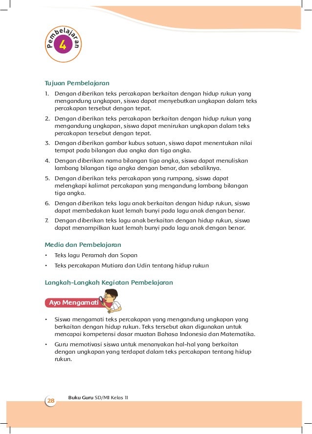 Buku Guru Kelas 2 Tema 1 Hidup Rukun