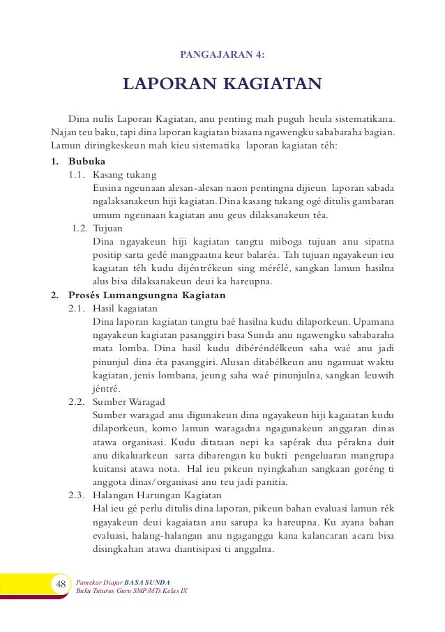 Contoh Laporan Kegiatan Bahasa Sunda Seputar Laporan