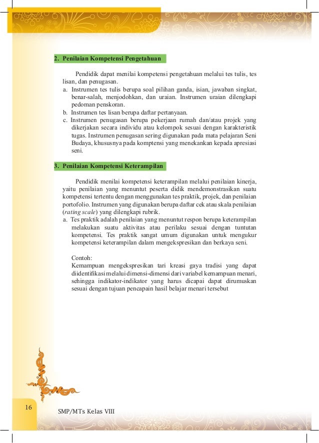 Buku guru Seni Budaya kelas VIII