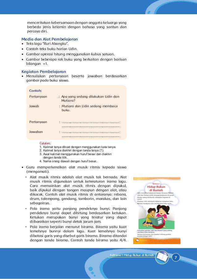 Buku guru tema 1 hidup rukun kemendikbud kurikulum 2013