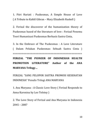 Buku Ilmiah : Ferizal Bapak Sastra Kesehatan Indonesia | PDF