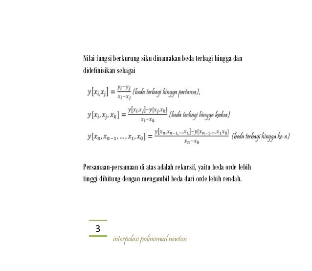 Contoh Soal Interpolasi Beda Terbagi Newton Berbagai