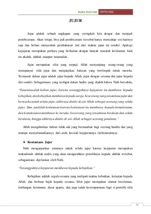 Buku Panduan Kultum Ikatan Remaja Putri Plosokuning Minomartani Irpp