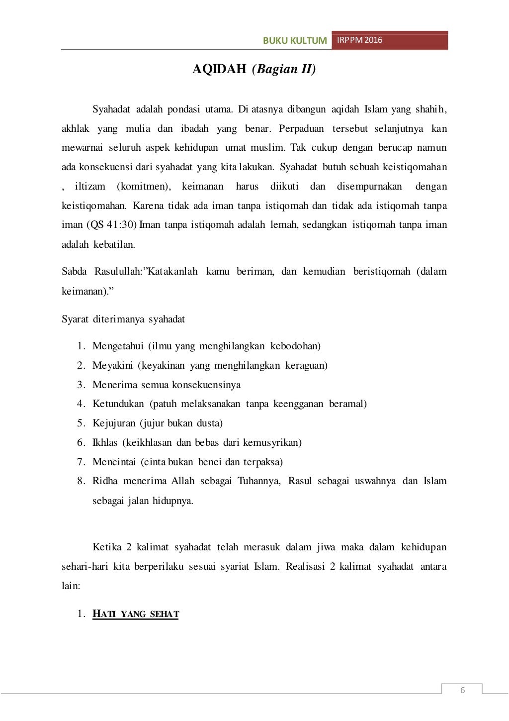 Buku Panduan KULTUM Ikatan Remaja Putri Plosokuning