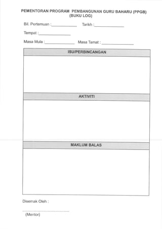 Contoh Buku Program Mentor Mentee Buku Program Guru Penyayang Dan