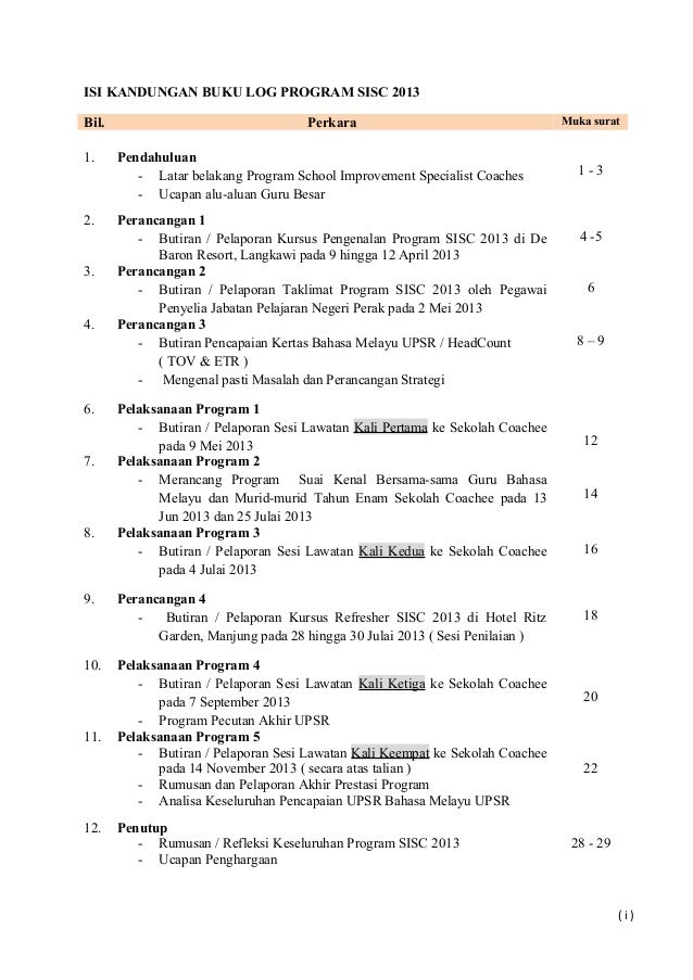Pelaporan Program SISC 2013