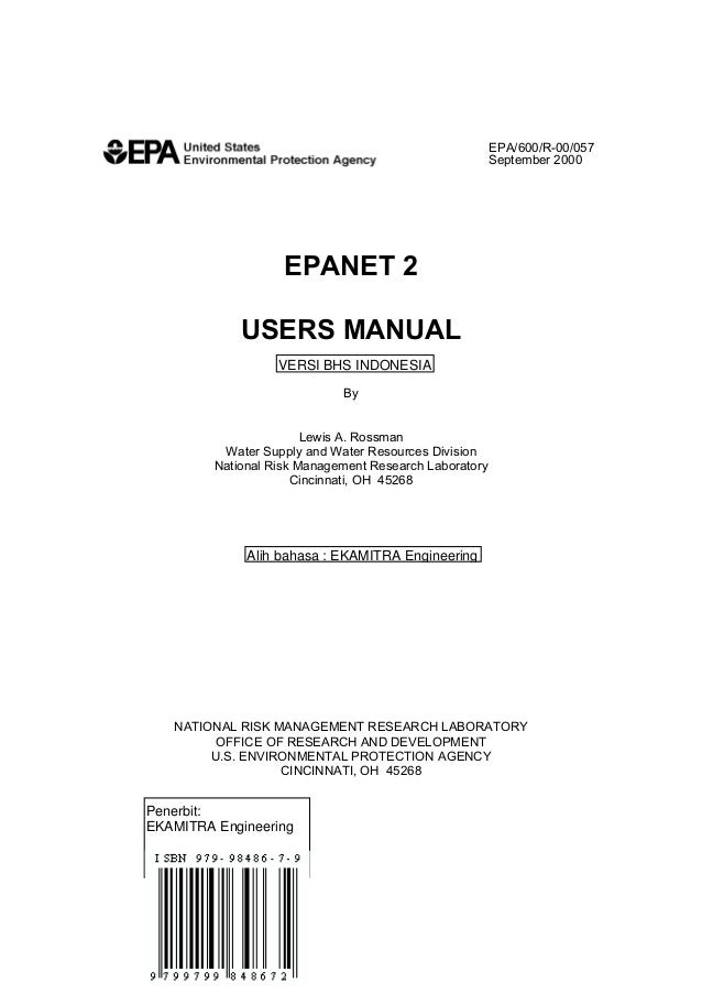 Buku Manual Program Epanet Versi Bahasa Indonesia