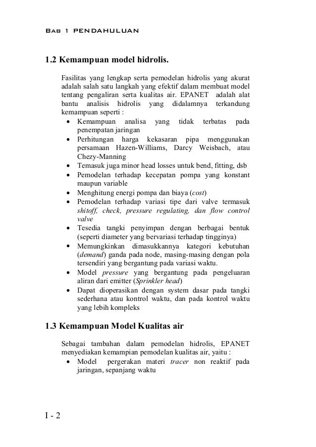 Buku Manual Program EPANET Versi Bahasa Indonesia
