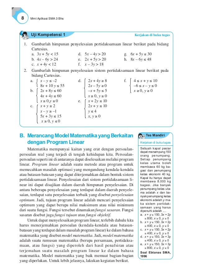 Contoh Soal Model Matematika Kelas 12 Barisan Contoh