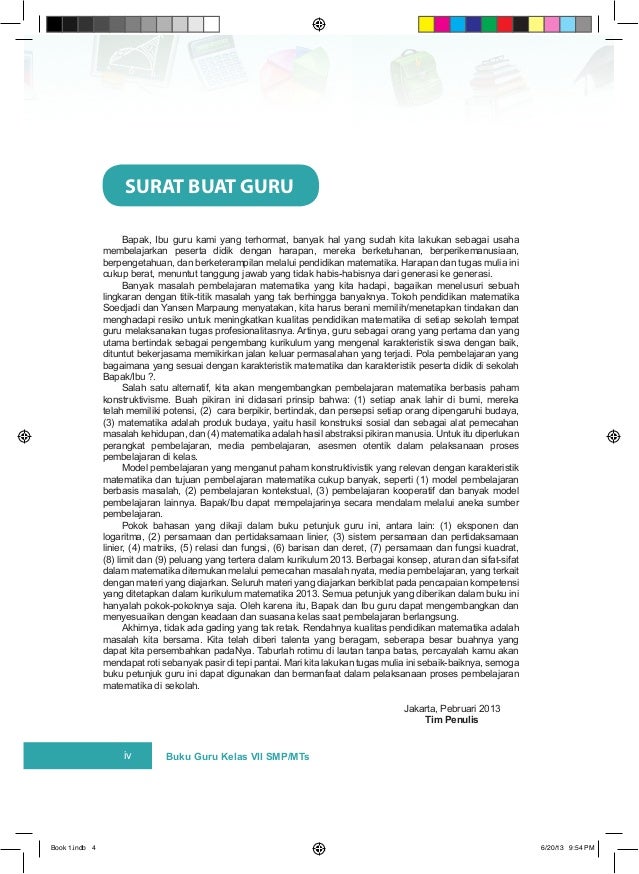 Buku Matematika Smp Kelas 7 Pegangan Guru