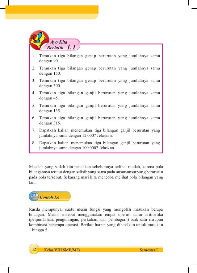 Buku Matematika Semester 1 Siswa Kelas 8 K 13 Rev
