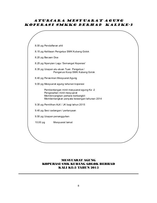 Buku mesyuarat agong koop smk kubang golok ke 3 tahun 2015 Buku mesyuarat agong koop smk kubang golok ke 3 tahun 2015