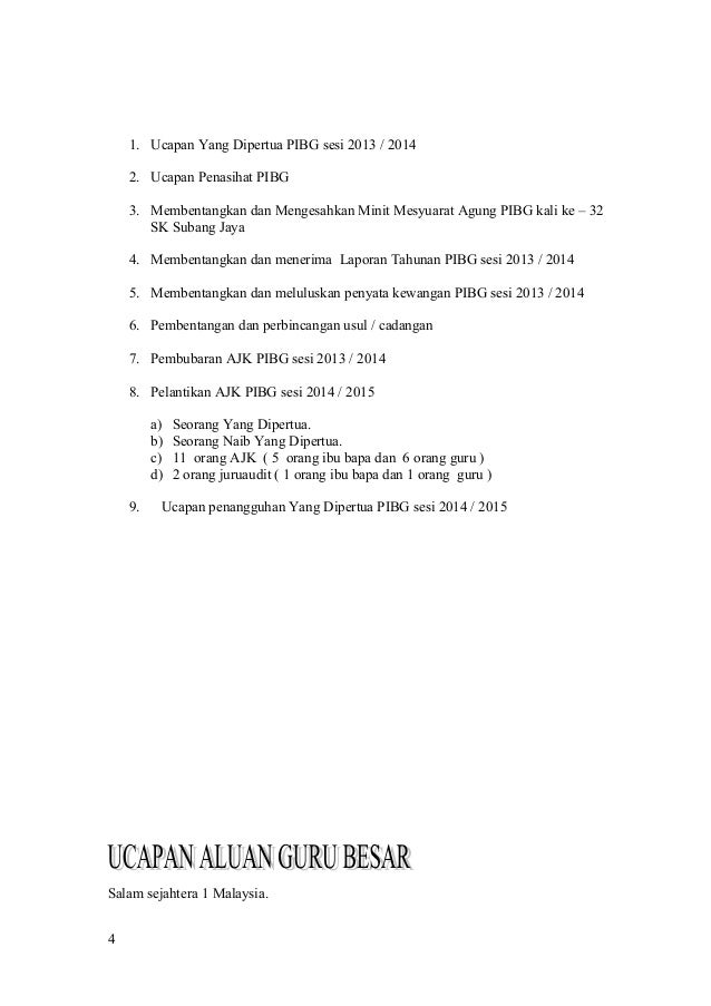 Buku mesyuarat agung pibg kali ke33 tahun 2014