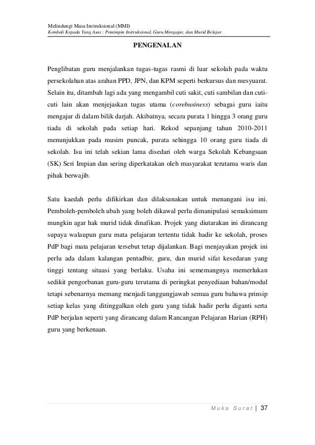 Buku Panduan Melindungi Masa Instruksional (MMI)