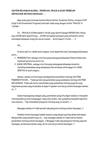 Bisnis Online HYIP 2018: Janji Keuntungan Tinggi dan Risiko Kehilangan Besar