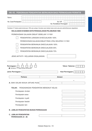 Buku panduan borang b
