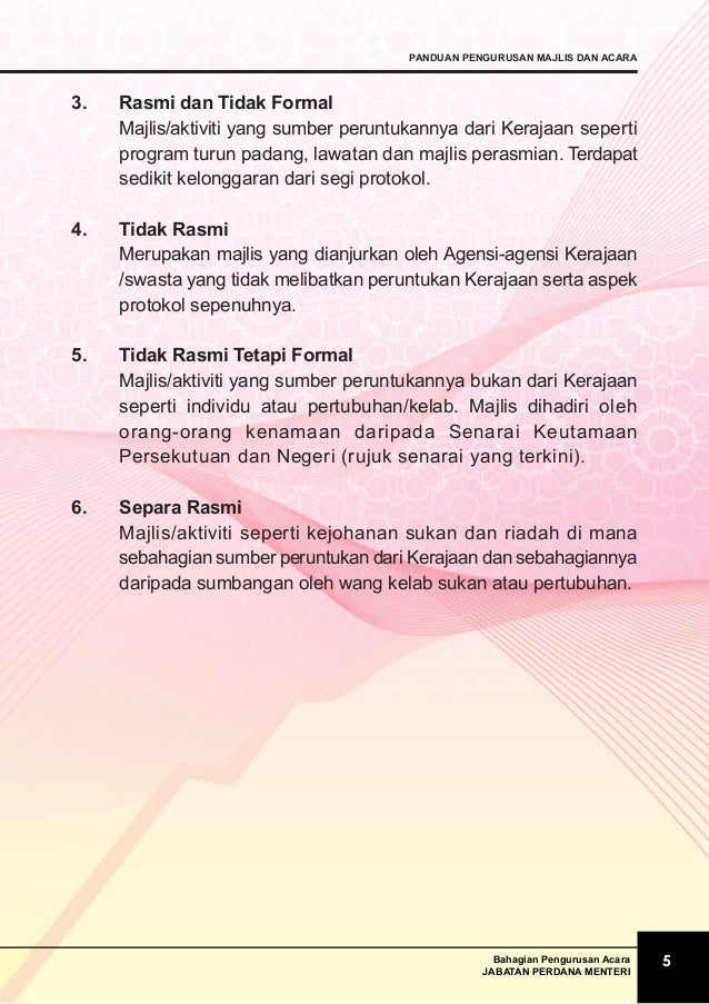 Panduan Pengurusan Majlis Rasmi