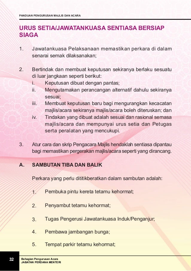 Panduan Pengurusan Majlis Rasmi