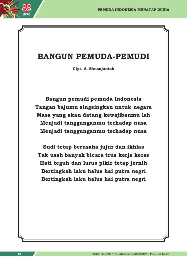 Buku panduan Hari Sumpah Pemuda Ke 88 Buku panduan Hari Sumpah Pemuda Ke 88