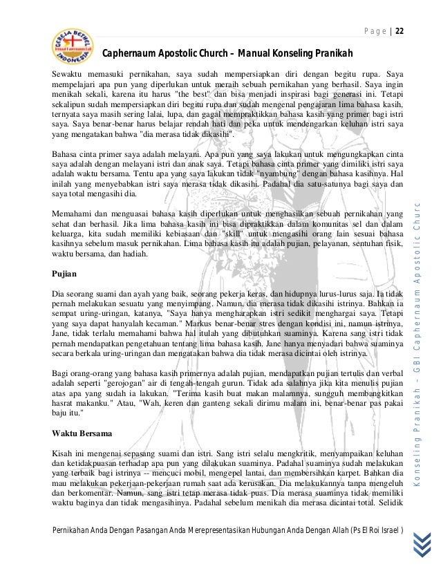 Download Gratis Gambar Buku Panduan Konseling Pranikah Gbi Caphernaum Apostolic Church Terkeren oleh Katacinta.co