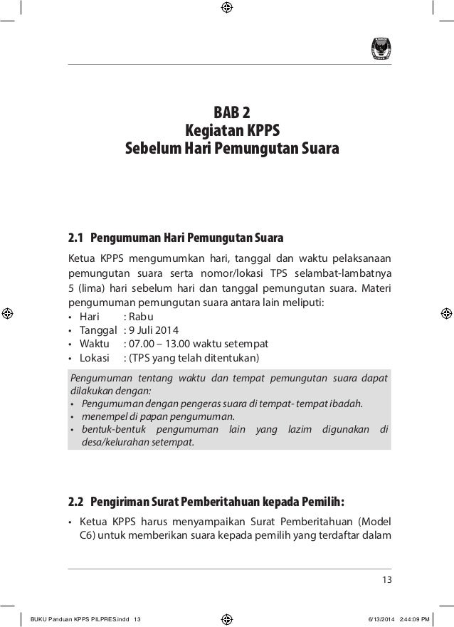 Buku panduan kpps pilpres